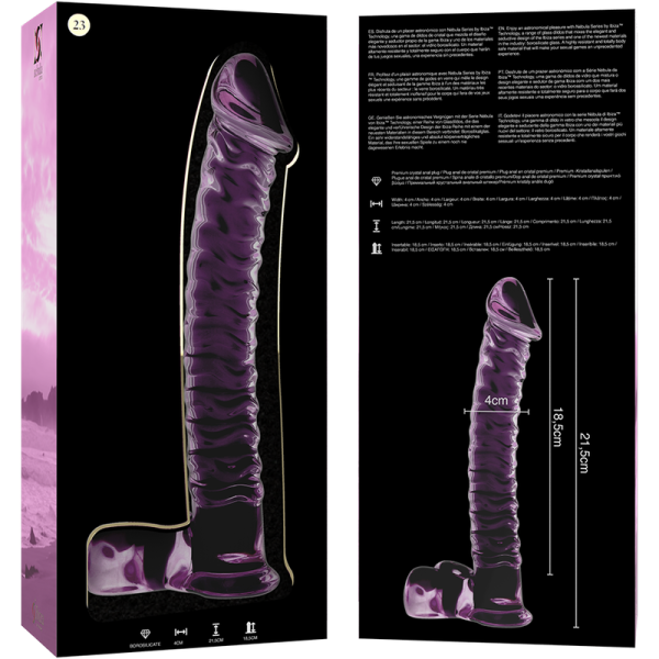 NEBULA SERIES BY IBIZA - MODÈLE 23 GODE EN VERRE BOROSILICATE ROSE 21.5 CM -O- 4 CM - – Image 5