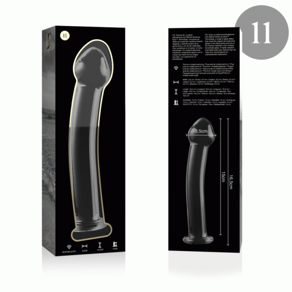 NEBULA SERIES BY IBIZA - MODÈLE 11 GODE EN VERRE BOROSILICATE CLAIR 16 CM -O- 3 CM -