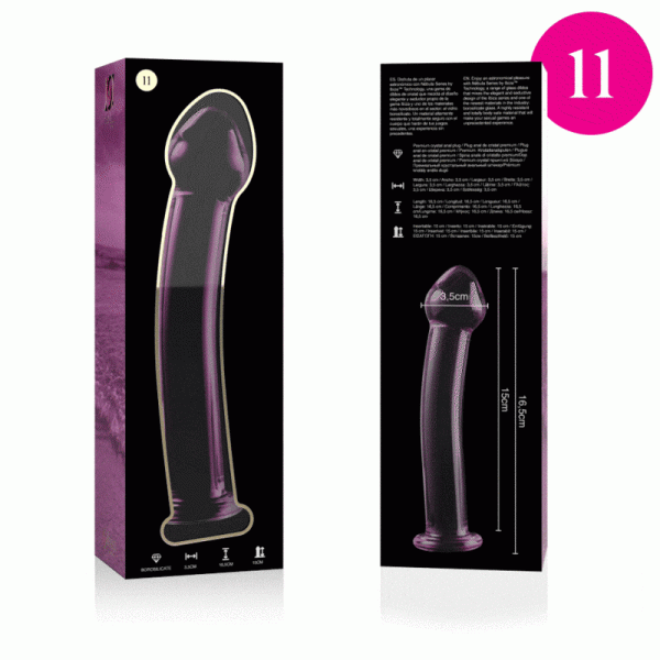 NEBULA SERIES BY IBIZA - MODÈLE 11 GODE EN VERRE BOROSILICATE ROSE 16 CM -O- 3 CM -