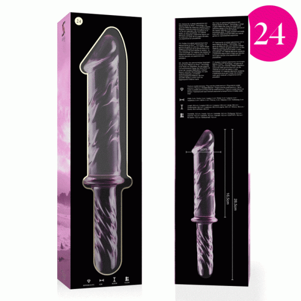 NEBULA SERIES BY IBIZA - MODÈLE 24 GODE EN VERRE BOROSILICATE ROSE 28.5 CM -O- 5 CM -
