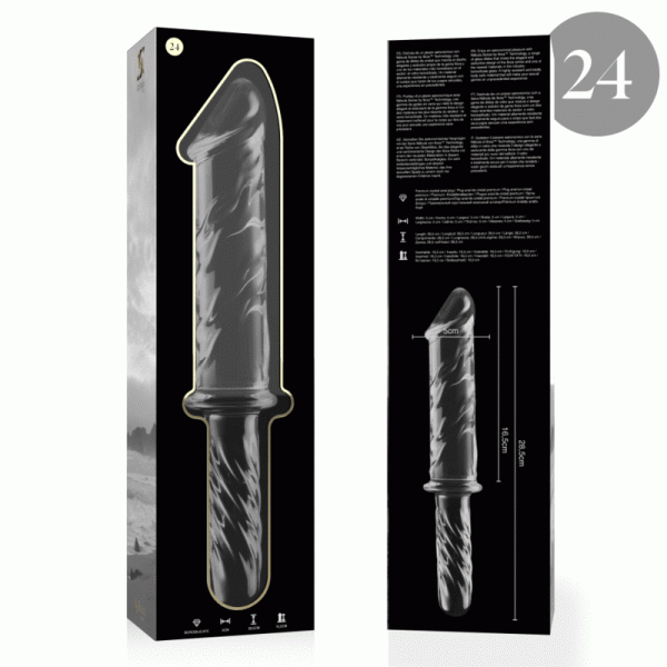 NEBULA SERIES BY IBIZA - MODÈLE 24 GODE EN VERRE BOROSILICATE CLAIR 28.5 CM -O- 5 CM -