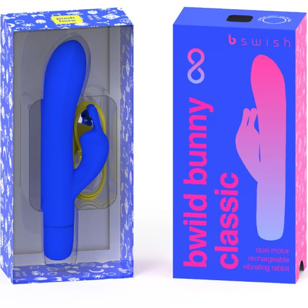 B SWISH - VIBRATEUR RECHARGEABLE CLASSIQUE BWILD BUNNY INFINITE SILICONE BLEU - – Image 2