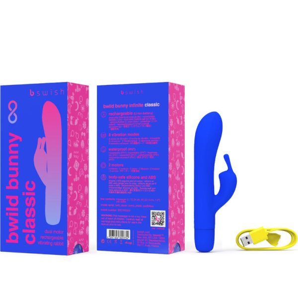 B SWISH - VIBRATEUR RECHARGEABLE CLASSIQUE BWILD BUNNY INFINITE SILICONE BLEU - – Image 3