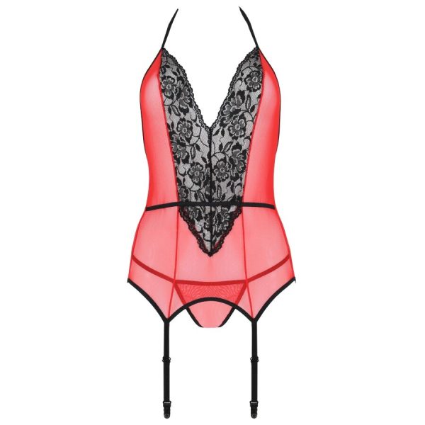 PASSION - PEONIA CORSET LIGNE ÉROTIQUE ROUGE S/M - – Image 4