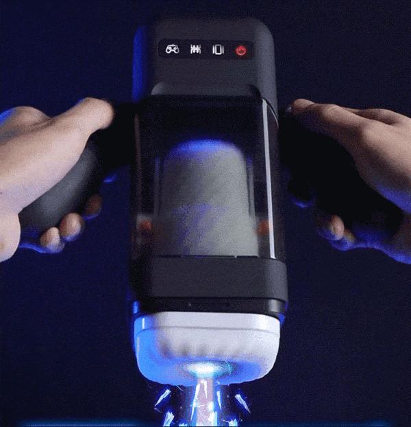 GAME CUP - MASTURBATEUR À VIBRATION DE POUSSÉE AVEC FONCTION CHAUFFANTE ET SUPPORT MOBILE - NOIR -