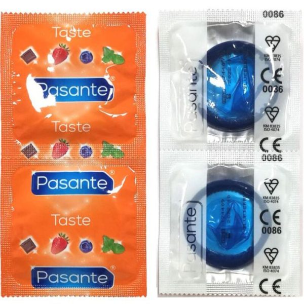 PASANTE - PRÉSERVATIFS SAVEUR BLEUET SAC 144 UNITÉS -