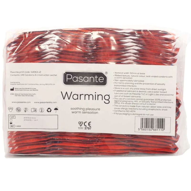 PASANTE - PRÉSERVATIFS EFFET CHAUFFANT SAC 144 UNITÉS - – Image 3