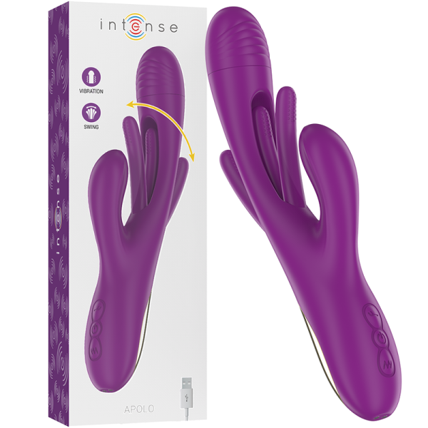 INTENSE - APOLO VIBRATEUR MULTIFONCTION RECHARGEABLE 7 VIBRATIONS AVEC LANGUE OSCILLANTE VIOLET -