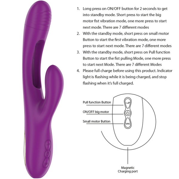 INTENSE - APOLO VIBRATEUR MULTIFONCTION RECHARGEABLE 7 VIBRATIONS AVEC LANGUE OSCILLANTE VIOLET - – Image 6