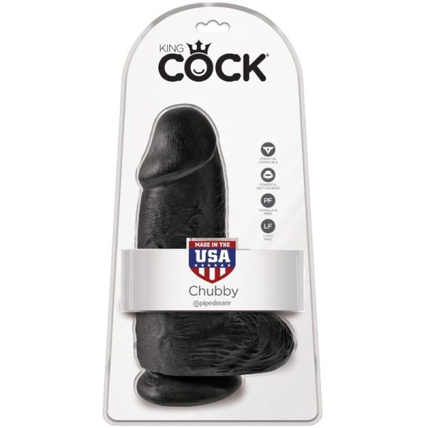 KING COCK - PÉNIS RÉALISTE CHUBBY 23 CM NOIR - – Image 6