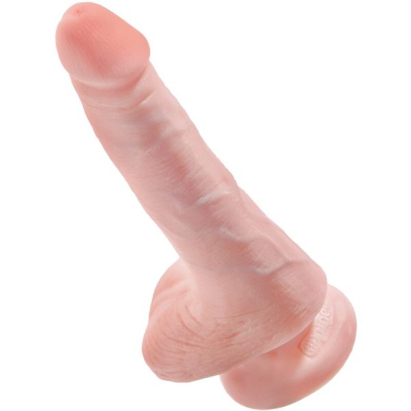 KING COCK - PÉNIS RÉALISTE AVEC BOULES 13.5 CM LÉGÈRES - – Image 3