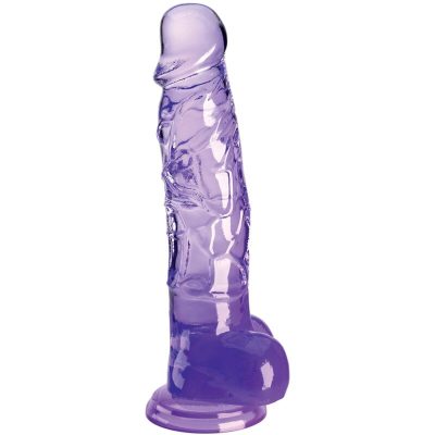 KING COCK - CLEAR PÉNIS RÉALISTE AVEC BOULES 16.5 CM VIOLET -