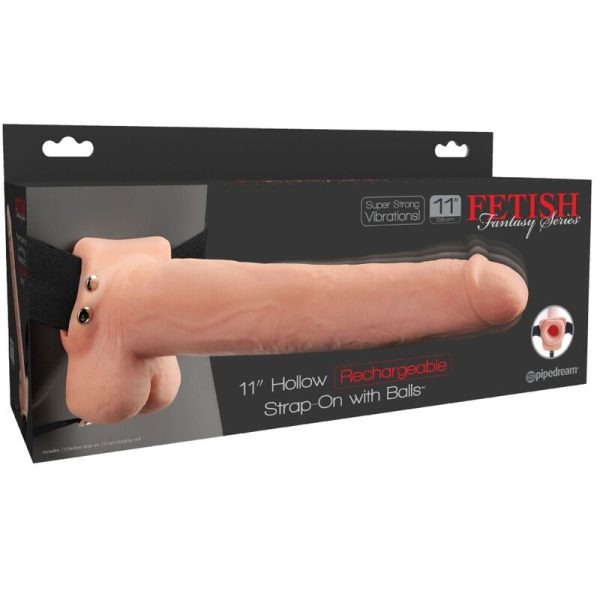 FETISH FANTASY SERIES - HARNAIS RÉGLABLE PÉNIS RÉALISTE AVEC BALLES RECHARGEABLES ET VIBRATEUR 28 CM - – Image 6
