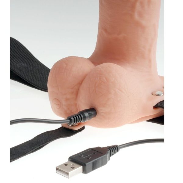 FETISH FANTASY SERIES - HARNAIS RÉGLABLE PÉNIS RÉALISTE AVEC BALLES RECHARGEABLES ET VIBRATEUR 28 CM - – Image 3