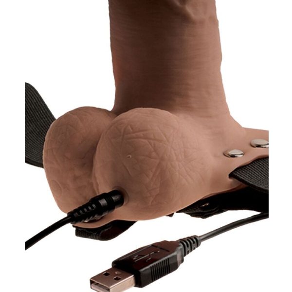FETISH FANTASY SERIES - HARNAIS RÉGLABLE PÉNIS RÉALISTE AVEC TESTICULES RECHARGEABLES ET VIBRATEUR 15 CM - – Image 3