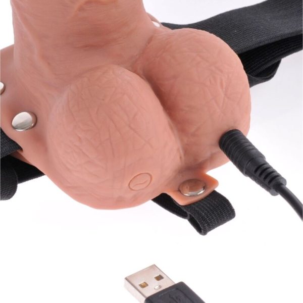 FETISH FANTASY SERIES - HARNAIS RÉGLABLE PÉNIS RÉALISTE AVEC BALLES RECHARGEABLES ET VIBRATEUR 17,8 CM - – Image 4