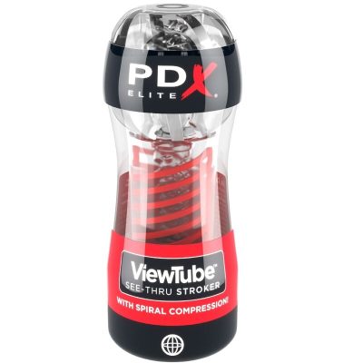 PDX ELITE - STROKER VIEWTUBE 2 SPIRALE COMPRESSION TRANSPARENT -