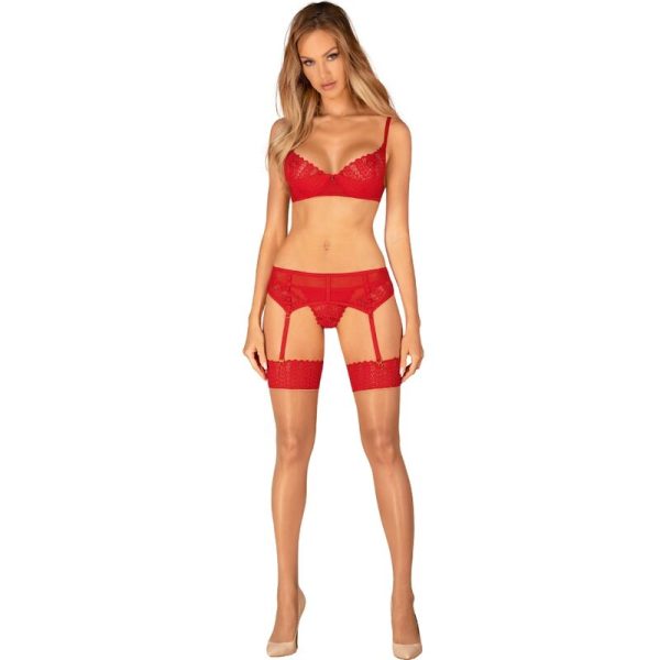 OBSESSIVE - INGRIDIA ENSEMBLE TROIS PIÈCES ROUGE XS/S - – Image 3