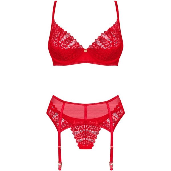 OBSESSIVE - INGRIDIA ENSEMBLE TROIS PIÈCES ROUGE XS/S - – Image 5