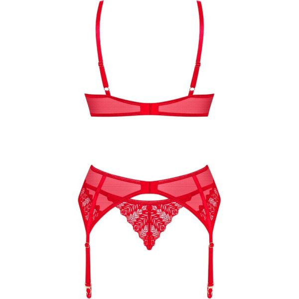 OBSESSIVE - INGRIDIA ENSEMBLE TROIS PIÈCES ROUGE XS/S - – Image 6