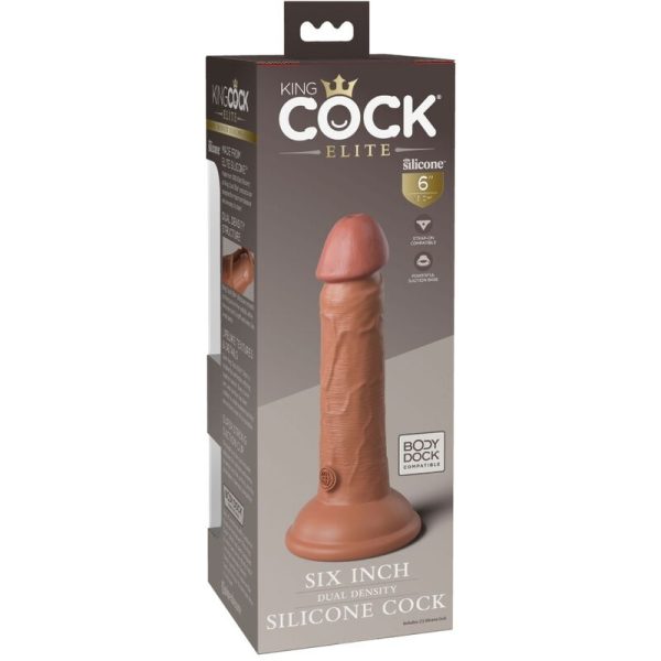 KING COCK - ELITE GODE RÉALISTE EN SILICONE 15.2 CM CARAMEL - – Image 5