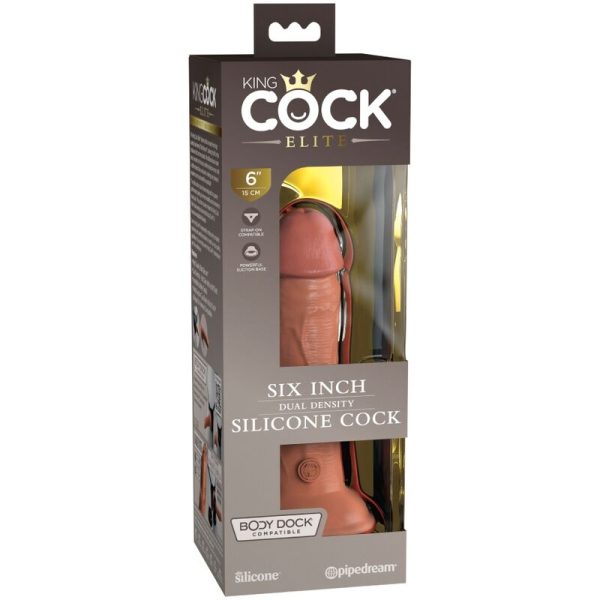 KING COCK - ELITE GODE RÉALISTE EN SILICONE 15.2 CM CARAMEL - – Image 6