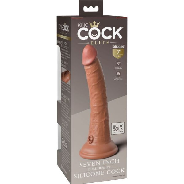 KING COCK - ELITE GODE RÉALISTE EN SILICONE 17.8 CM CARAMEL - – Image 5