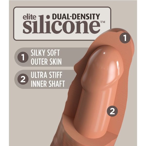 KING COCK - ELITE GODE RÉALISTE EN SILICONE 17.8 CM CARAMEL - – Image 4
