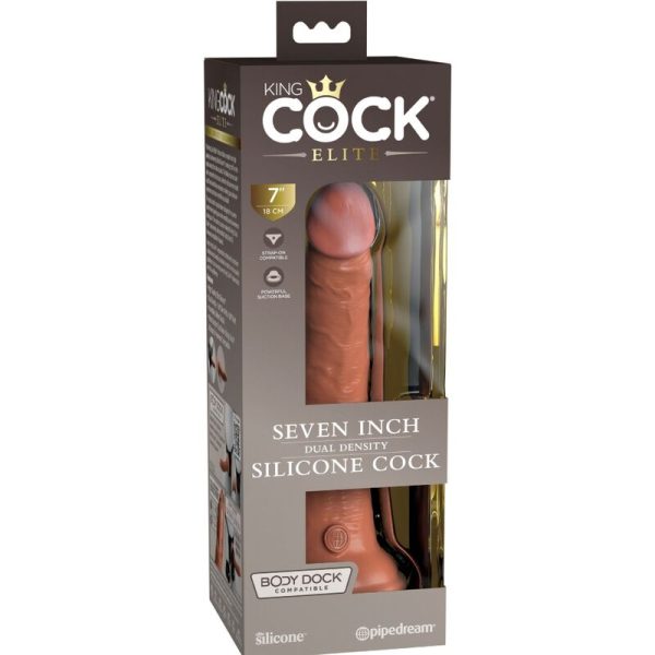 KING COCK - ELITE GODE RÉALISTE EN SILICONE 17.8 CM CARAMEL - – Image 6