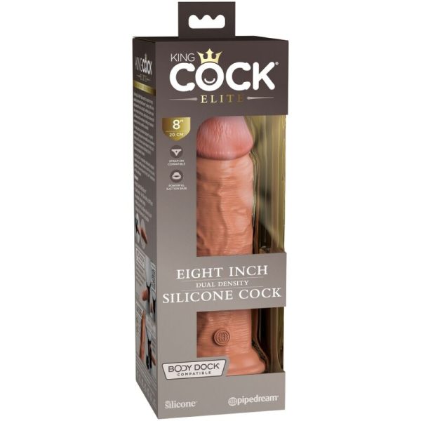 KING COCK - ELITE GODE RÉALISTE EN SILICONE 20.3 CM CARAMEL - – Image 5