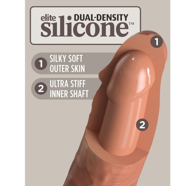 KING COCK - ELITE GODE RÉALISTE EN SILICONE 20.3 CM CARAMEL - – Image 4