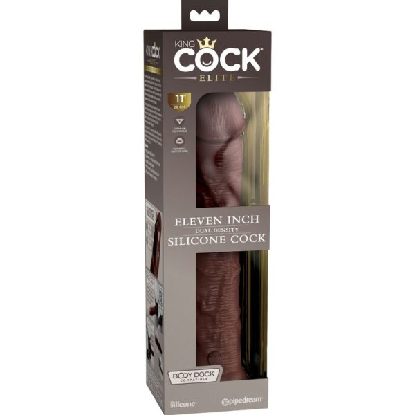 KING COCK - ELITE GODE RÉALISTE EN SILICONE 28 CM MARRON - – Image 5