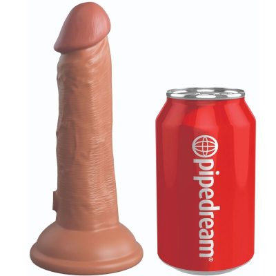 KING COCK - ELITE GODE RÉALISTE VIBRANT & SILICONE 15.2 CM CARAMEL -