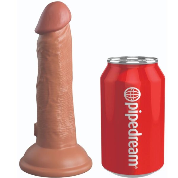 KING COCK - ELITE GODE RÉALISTE VIBRANT & SILICONE 15.2 CM CARAMEL -
