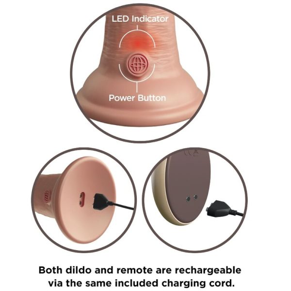 KING COCK - ELITE VIBRATEUR GODE RÉALISTE & TÉLÉCOMMANDE EN SILICONE 23 CM - – Image 3