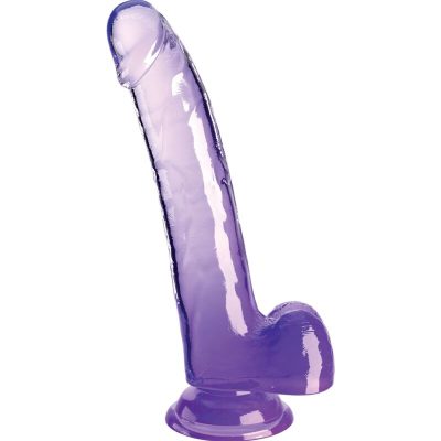 KING COCK - CLEAR GODE AVEC TESTICULES 20.3 CM VIOLET -