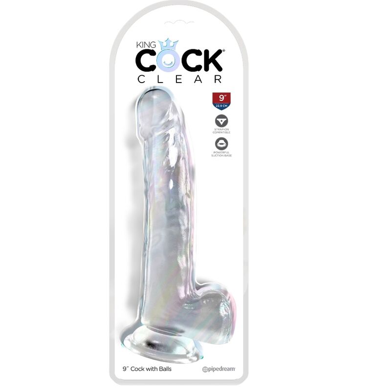 KING COCK - CLEAR GODE AVEC TESTICULES 20.3 CM TRANSPARENT - – Image 2
