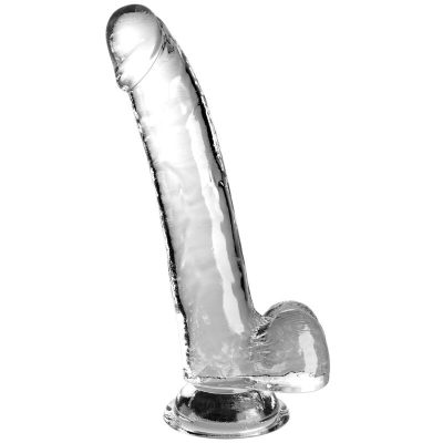 KING COCK - CLEAR GODE AVEC TESTICULES 20.3 CM TRANSPARENT -
