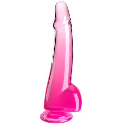 KING COCK - CLEAR GODE  TESTICULES 19 CM ROSE -