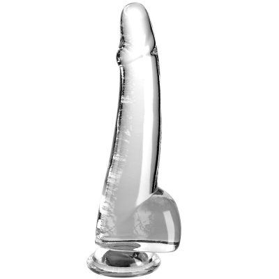 KING COCK - CLEAR GODE  TESTICULES 19 CM TRANSPARENT -
