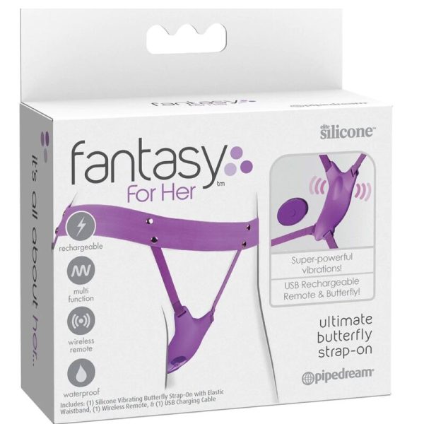 FANTASY FOR HER - HARNAIS PAPILLON VIBRANT, RECHARGEABLE & TÉLÉCOMMANDE VIOLET - – Image 5