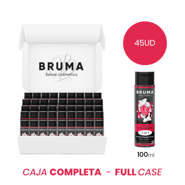 MOQ 45 - BRUMA HUILE DE MASSAGE PREMIUM EFFET CHALEUR SAVEUR FRAISE 3 EN 1 - 100 ML -