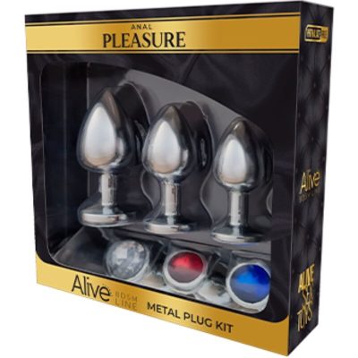 ALIVE - KIT DE PLAISIR ANAL 3 PLUG MÉTAL -