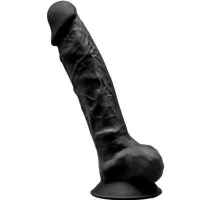 SILEXD - MODÈLE 1 PÉNIS RÉALISTE PREMIUM SILEXPAN SILICONE NOIR 20 CM -