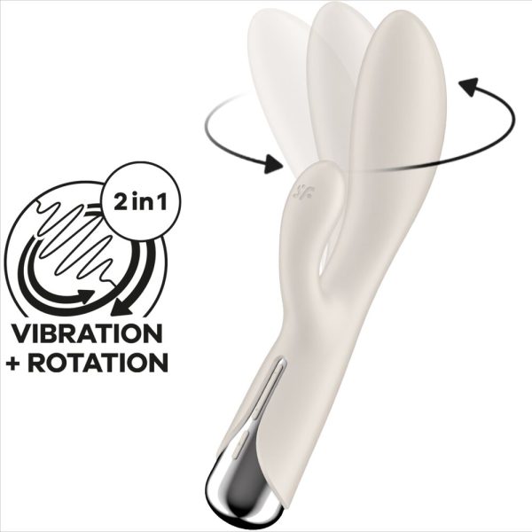SATISFYER - SPINNING RABBIT 1 CLITORIS ET STIMULATION DU POINT G BEIGE - – Image 6