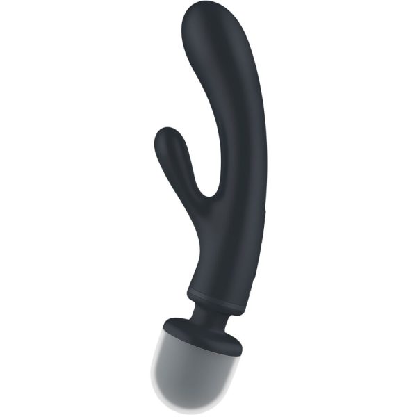 SATISFYER - MASSEUR VIBRATEUR LAPIN TRIPLE LOVER GRIS - – Image 3
