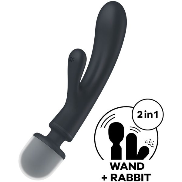 SATISFYER - MASSEUR VIBRATEUR LAPIN TRIPLE LOVER GRIS - – Image 6