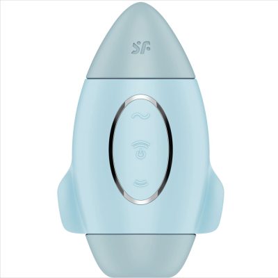 SATISFYER - MISSION CONTROL BLEU PETIT VIBRATEUR  DOUBLE IMPULSION -
