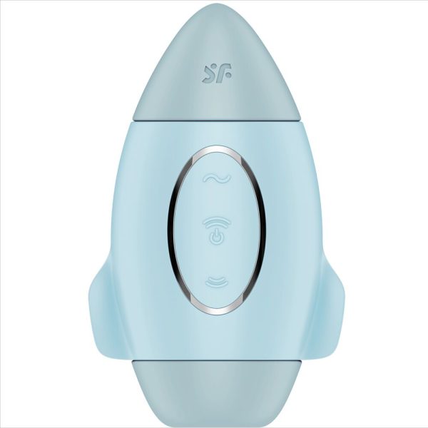 SATISFYER - MISSION CONTROL BLEU PETIT VIBRATEUR  DOUBLE IMPULSION -