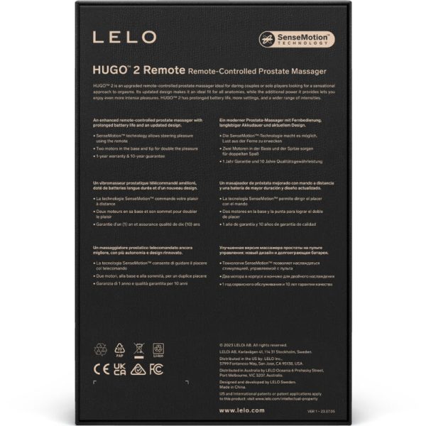 LELO - MASSEUR DE PROSTATE  TÉLÉCOMMANDE HUGO 2 VERT VERT - – Image 4